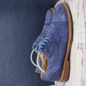 Rockport | EUC Parker Hill Cap Toe Oxford Blue Suede Leather Shoes Size 9